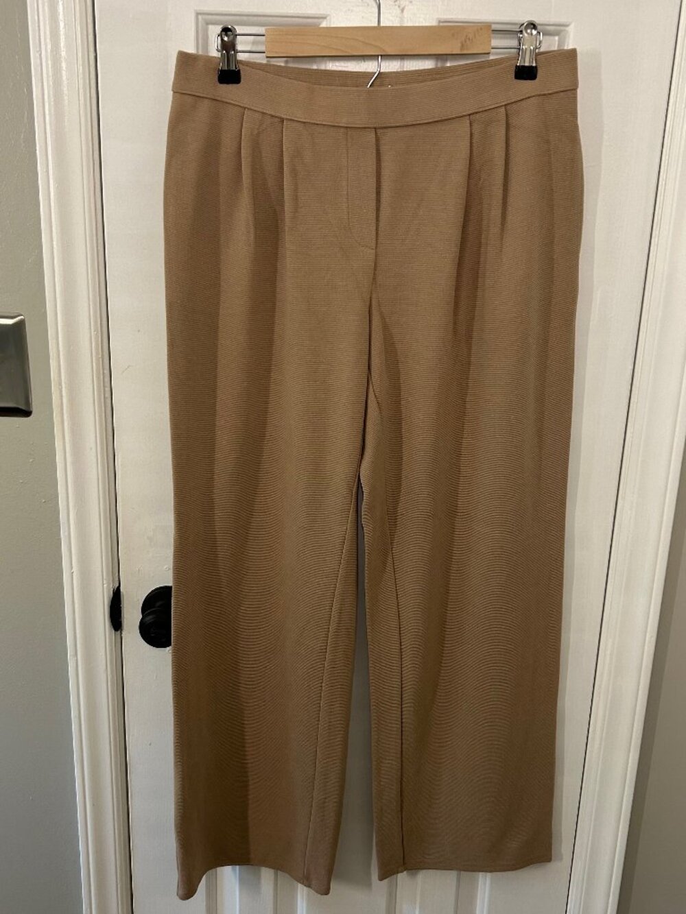 J Jill Size M Medium Beige Wearever Collection Pleated Ribbed Pants